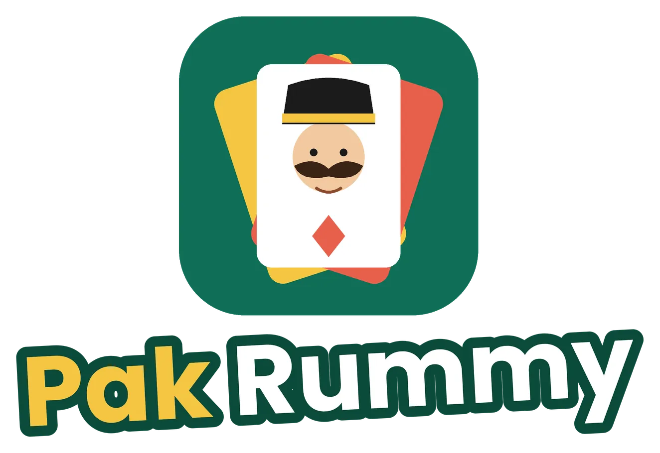 Pak Rummy logo with mustached card character